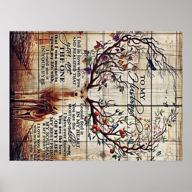 Poster À mon mari design | Lettre au mari (Devant)