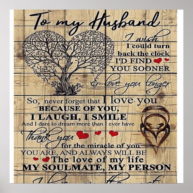 Poster À mon mari | Lettre Pour Mari | Décor famille (Devant)