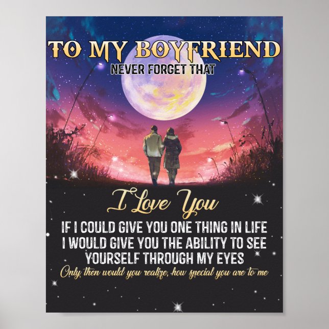 Poster À Mon Petit Ami Je T'Aime (Devant)