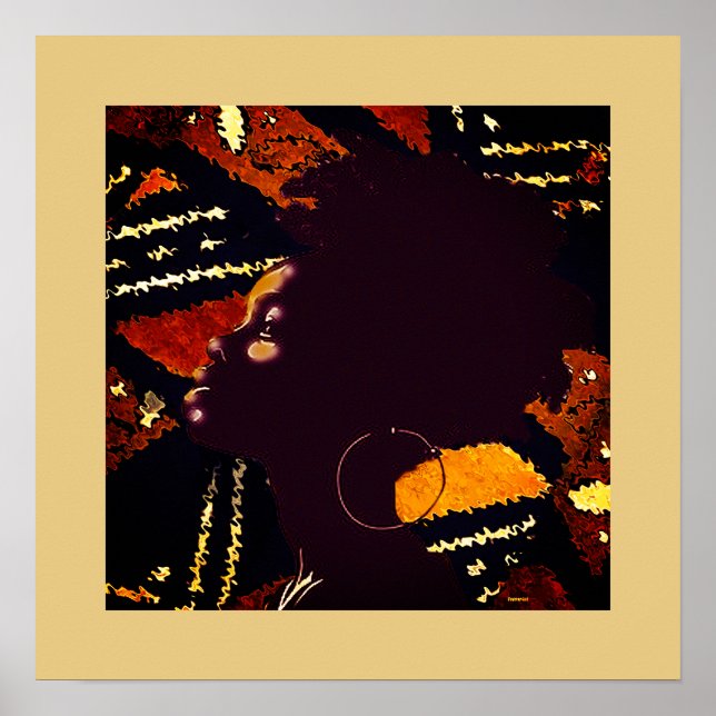 Poster A Natural Vibe — Earth Tone Geometric Portrait (Devant)