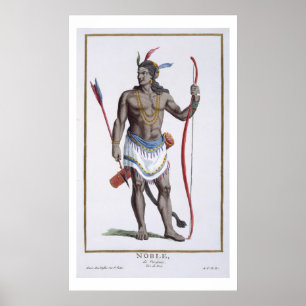 Poster A Noble de Virginie, 1780 (gravure colorée)