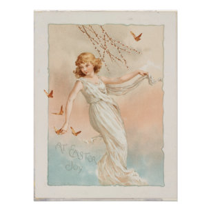 Poster "À Pâques Joie" - Impression Vintage, L. Prang & C