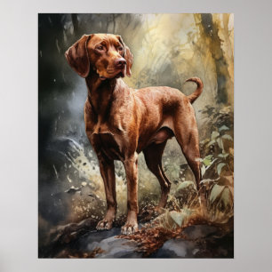 Poster à poils durs Vizsla Dog Art