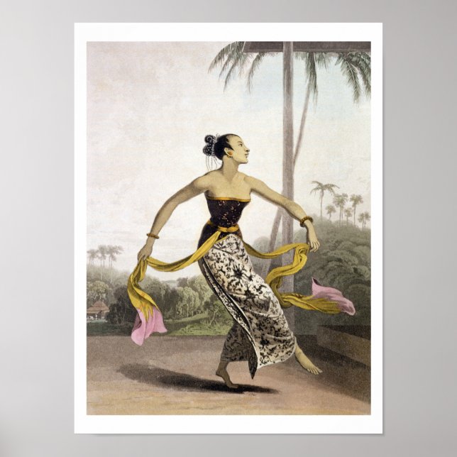 Poster A Ronggeng ou Dancing Girl, plate 21 from vol. I (Devant)