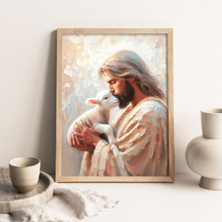 Poster A Shepherd_s Love, Christian Art, Jesus Saves the