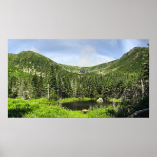 Poster A small pond in the valley of the mountains in the