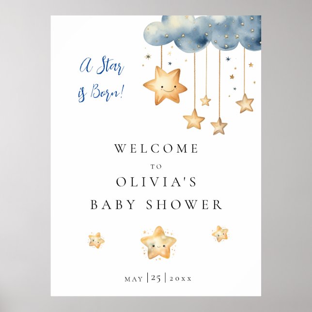 Poster A Star is Born Baby Shower Welcome (Devant)