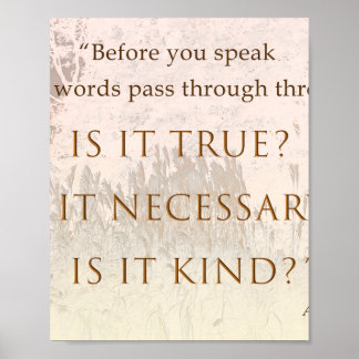 Poster A Sufi Saying the Three Gates of Speech