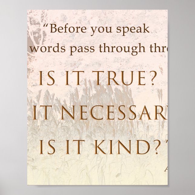Poster A Sufi Saying the Three Gates of Speech (Devant)