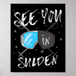 Poster À Sulden Randonnée Italie Vacances Ski Goggle