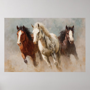 Poster À travers l'art des Chevaux de la Poussière