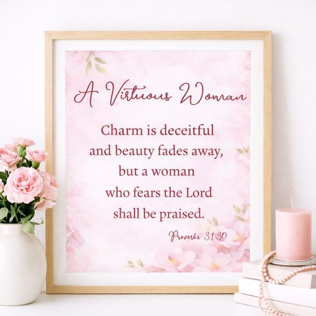 Poster A Victorious Woman Proverbs 31 Christian Floral (Créateur téléchargé)