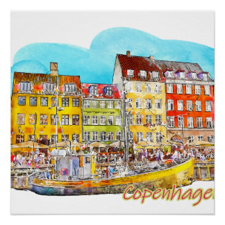 Poster A view of Copenhagen