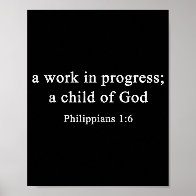 Poster A Work In Progress Philipans 1_6 Christian Faith  (Devant)