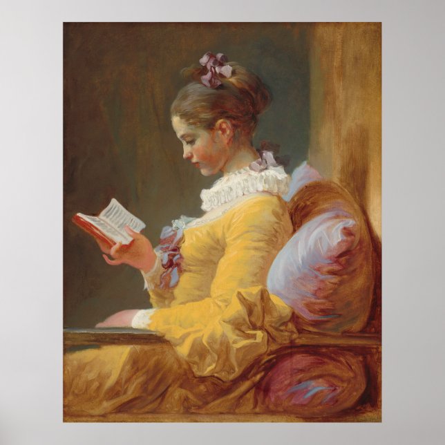 Poster A Young Girl Reading, The Reader de J. Fragonard (Devant)