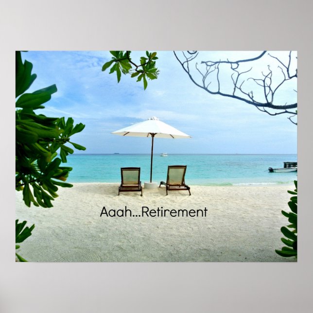 Poster Aaah...Retirement, sunny day at the beach (Devant)