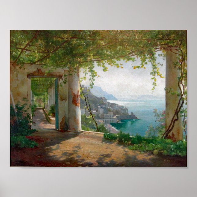 Poster Aagaard Loggia Amalfi Italy Painting (Devant)