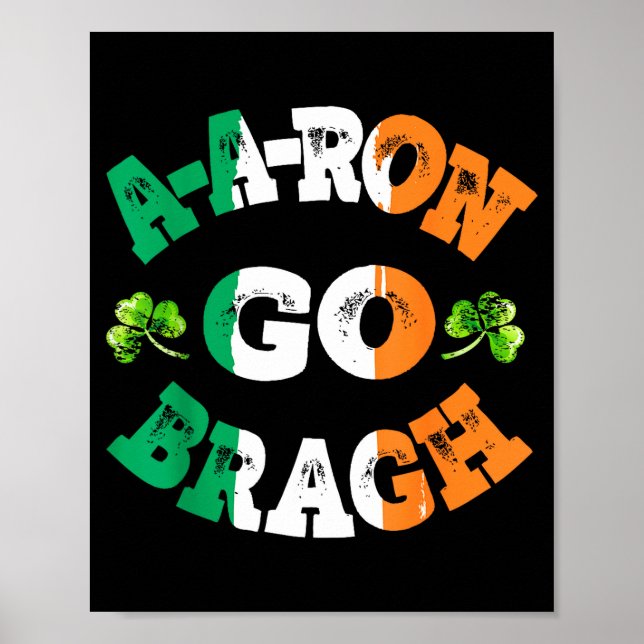 Poster Aaron Erin Go Bragh Shamrock St.patrick's Day  (Devant)