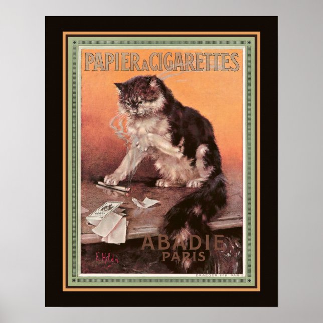 Poster Abadie Vintage Papier 'a Cigarettes (Devant)