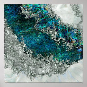 Poster Abalone Shell Pearl et Argent 2
