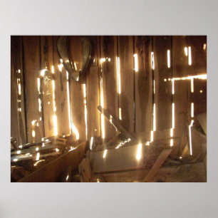 Poster Abandoned Missouri Barn in the Sunset