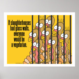 Poster Abattoirs - Végétarien, Végétal
