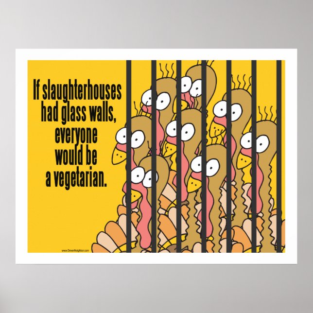 Poster Abattoirs - Végétarien, Végétal (Devant)