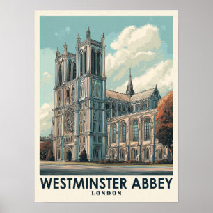 Poster Abbaye de Westminster Vintage voyage de Londres