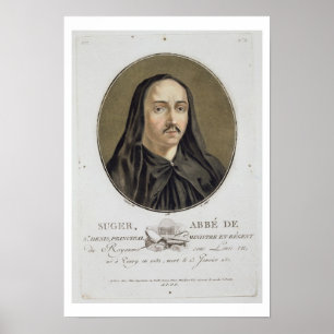 Poster Abbe de Suger (1082-1151) 'de mamie de DES de