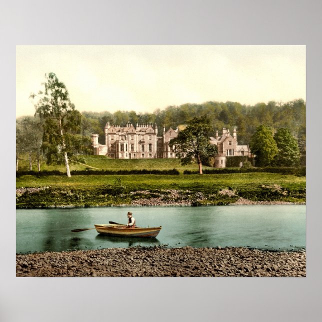 Poster Abbotsford House from the River Tweed in Scotland (Devant)