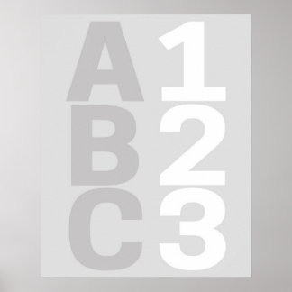 Poster ABC 123 Numéros alphabétiques de l'affiche