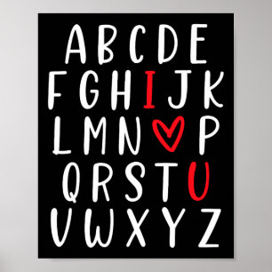 Poster Abc Alphabet I Love You English Enseignant Valenti