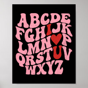Poster Abc Alphabet Je T'Aime Professeur D'Anglais Saint-