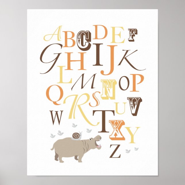 Poster ABC Alphabet Nursery Print (Devant)