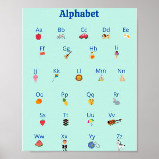 Poster ABC Alphabet pour enfants mignons | Art mur