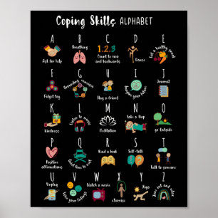 Poster Abc Compétences d'adaptation Alphabet Autosoins Sa