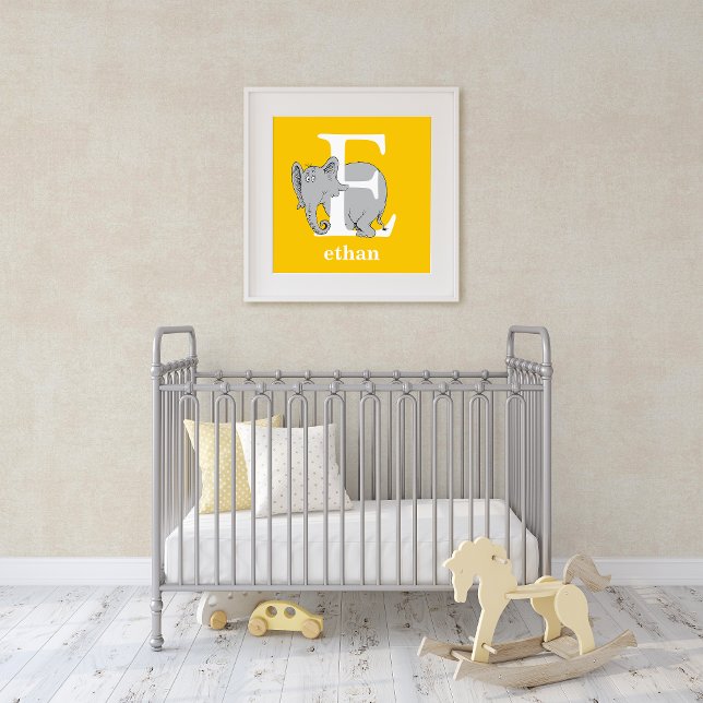 Poster ABC du Dr Seuss : Lettre E - Blanc | Ajouter Votre (Créateur téléchargé)