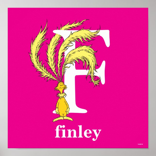 Poster ABC du Dr Seuss : Lettre F - Blanc | Ajouter Votre (Devant)