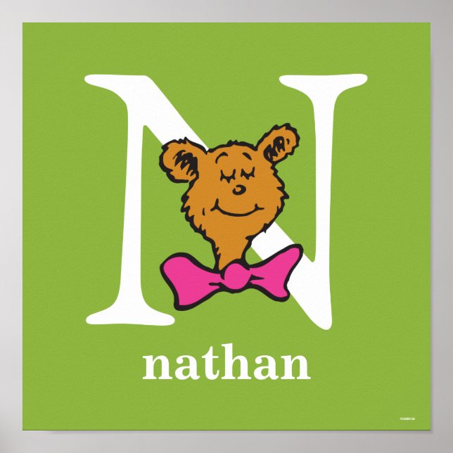 Poster ABC du Dr Seuss : Lettre N - Blanc | Ajouter Votre (Devant)