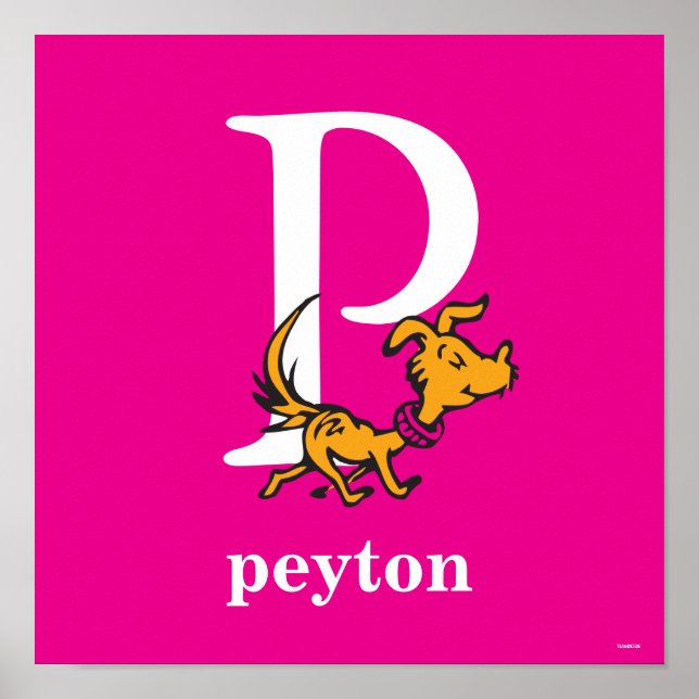 Poster ABC du Dr Seuss : Lettre P - Blanc | Ajouter Votre (Devant)