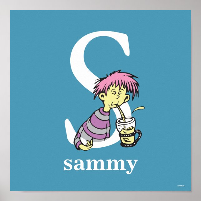 Poster ABC du Dr Seuss : Lettre S - Blanc | Ajouter Votre (Devant)