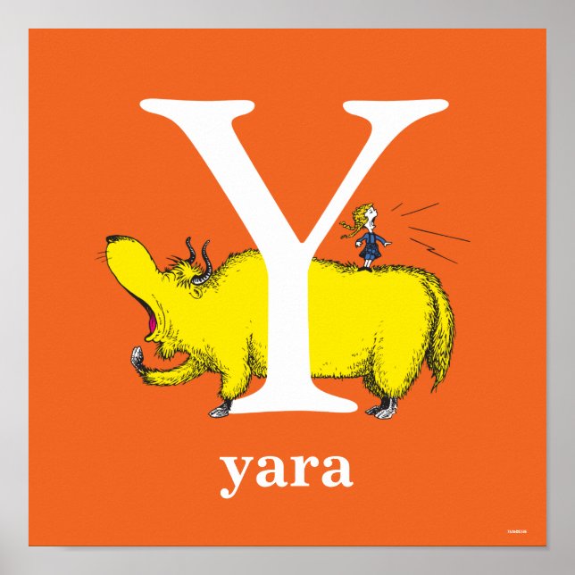 Poster ABC du Dr Seuss : Lettre Y - Blanc | Ajouter Votre (Devant)