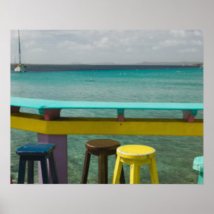 Poster ABC Islands, BONAIRE, Kralendijk :Vue sur l'océan