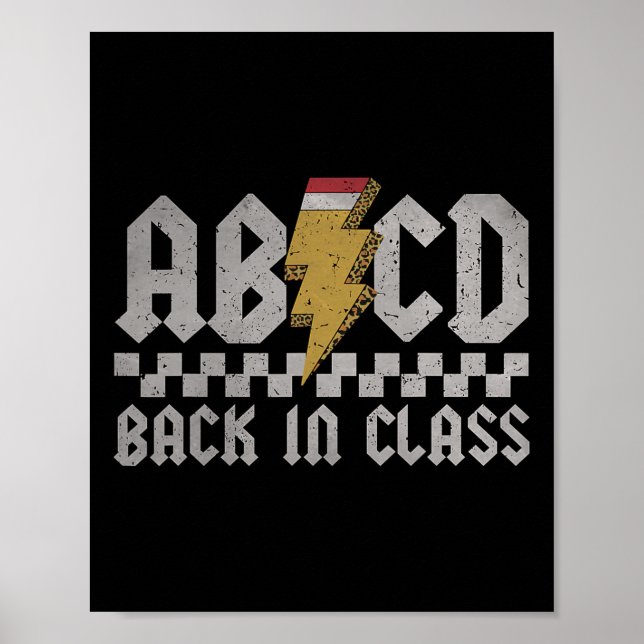 Poster Abcd Back In Cl First Day Back To School Teacher S (Devant)