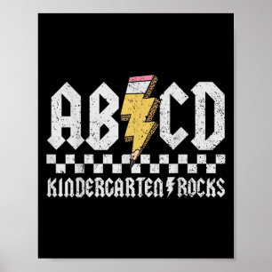 Poster Abcd Kindergarten Rocks Pencil Lightning Enseignan