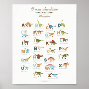 Poster Abecedário Dinossauros (portugais)