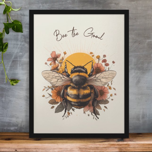 Poster Abee la bonne affirmation positive Retro Floral (Créateur téléchargé)