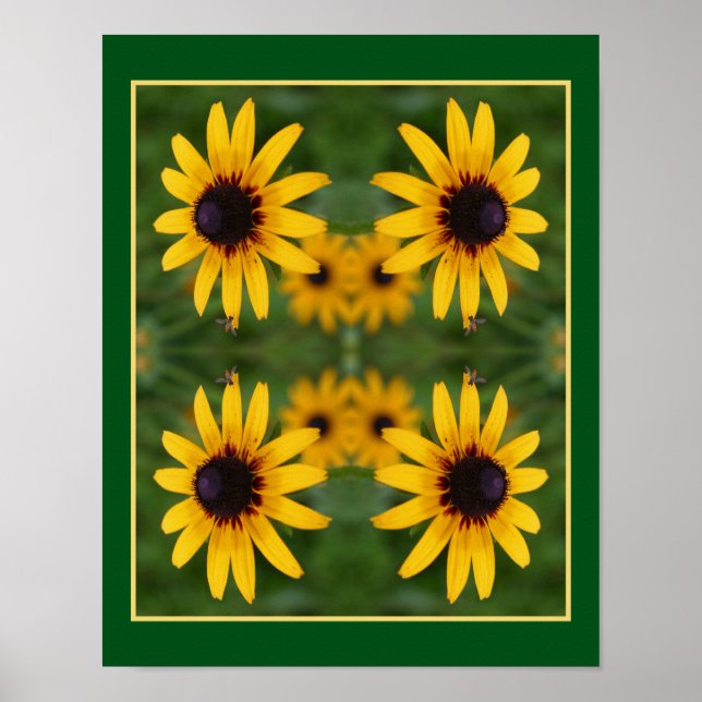Poster Abee Sur Black Eyed Susan Flower Abstrait (Devant)