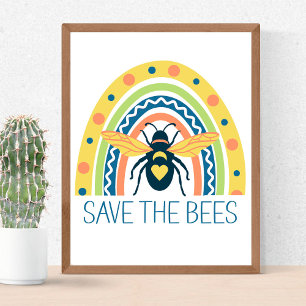 Poster Abeignon rétro Apiary Bière de miel Bière Arc-en-c