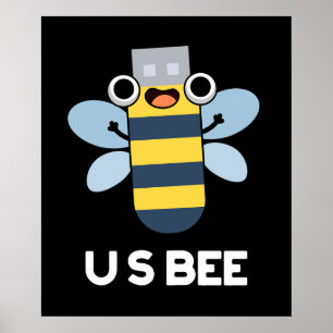 Poster Abeille américaine drôle clé USB jeu de mots techn